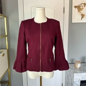 ROZ & ALI | Burgundy Blazer